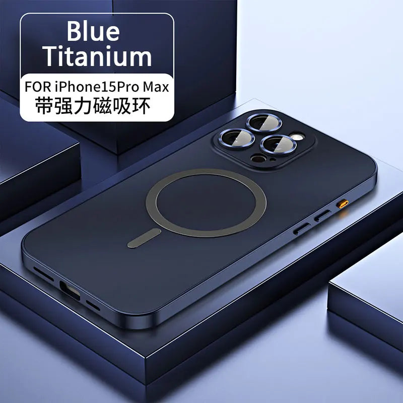 Aluminum Metal Frame Magnetic Case Iphone 13 12 14 15 16 17 Pro Max Magsafe Wireless Charging Lens
