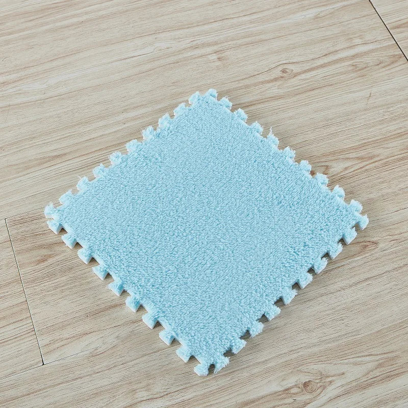 Interlocking Foam Floor Tiles Plush Puzzle Play Mat 10pcs 11.8x11.8in