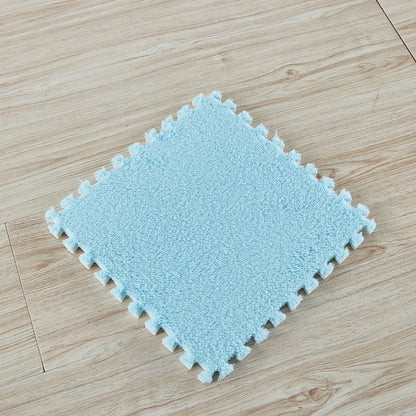 Interlocking Foam Floor Tiles Plush Puzzle Play Mat 10pcs 11.8x11.8in