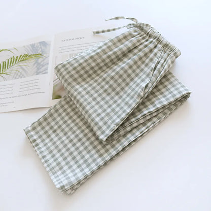 Plaid Cotton Pajama Pants for Men & Women