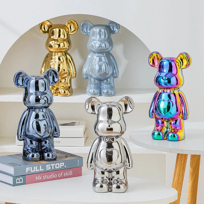17 27 Cm Aesthetic Bear Brick Ceramic Statue Teddy Decor Action Figure Sculptures Ornament Room Home
