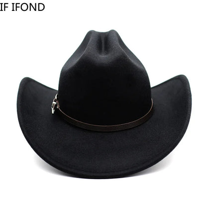 Wide Brim Cowboy Hat – Vintage Western Felt Hat for Men & Women