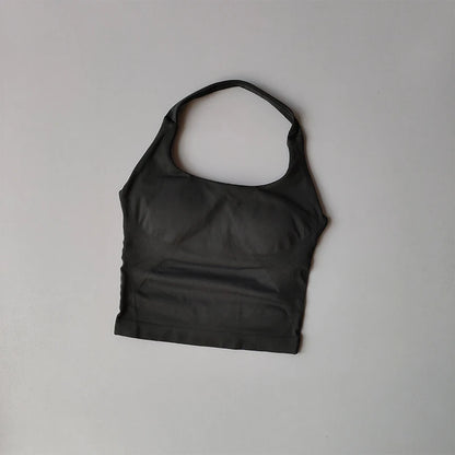 Halter Sports Bra for Women – Longline Shockproof Yoga Gym Top