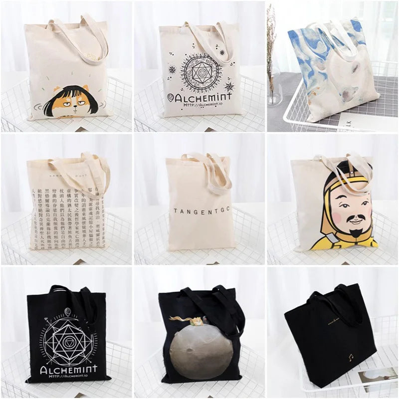 Canvas Tote Bag – Large Capacity Eco-Friendly Reusable Cotton Shoulder Bag