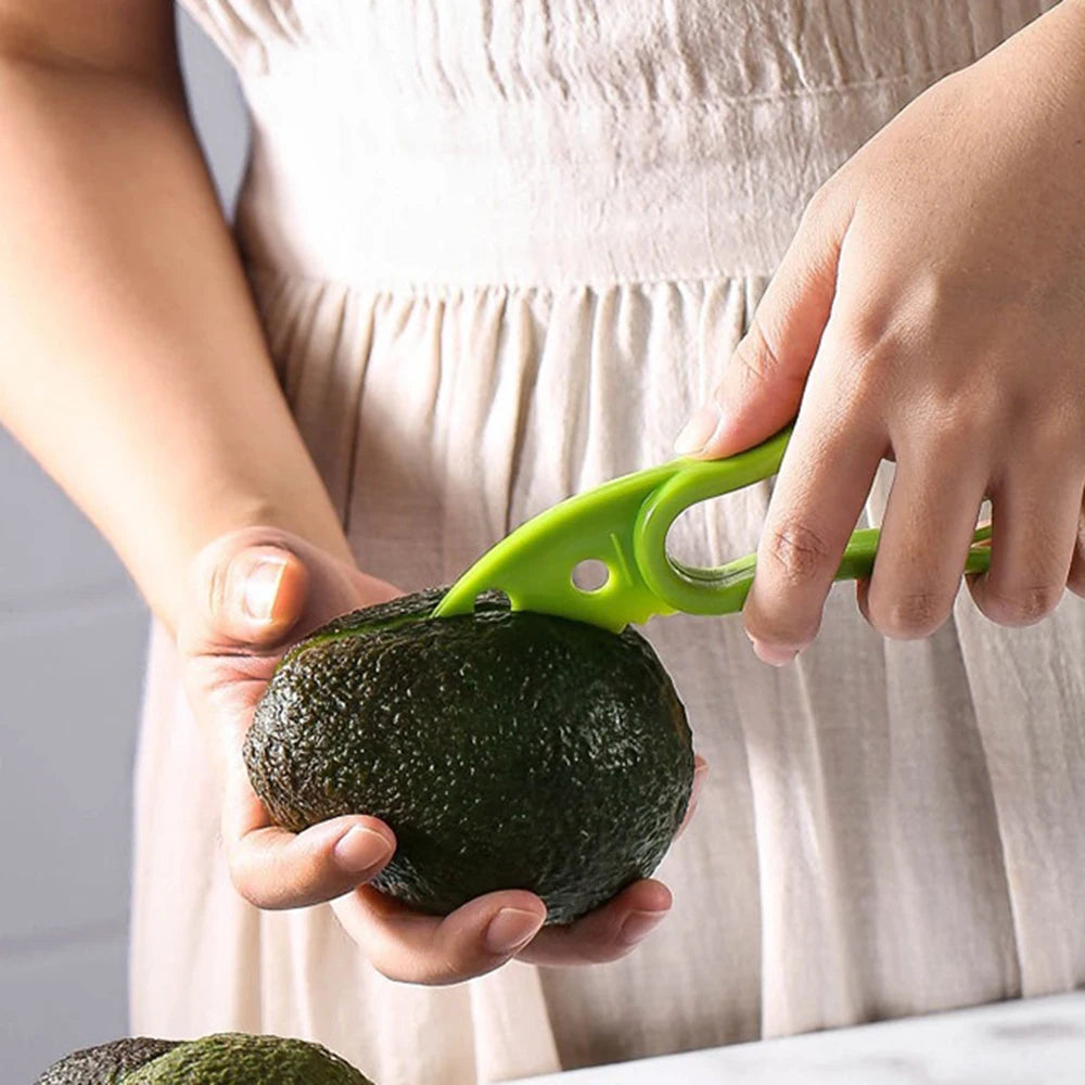 Jjyy 3 1 Avocado Slicer Shea Corer Butter Fruit Peeler Cutter Pulp Separator Plastic Knife Kitchen