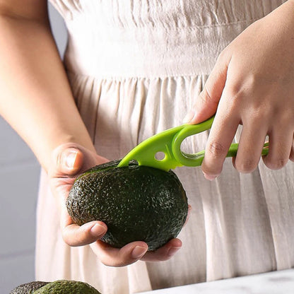 Jjyy 3 1 Avocado Slicer Shea Corer Butter Fruit Peeler Cutter Pulp Separator Plastic Knife Kitchen