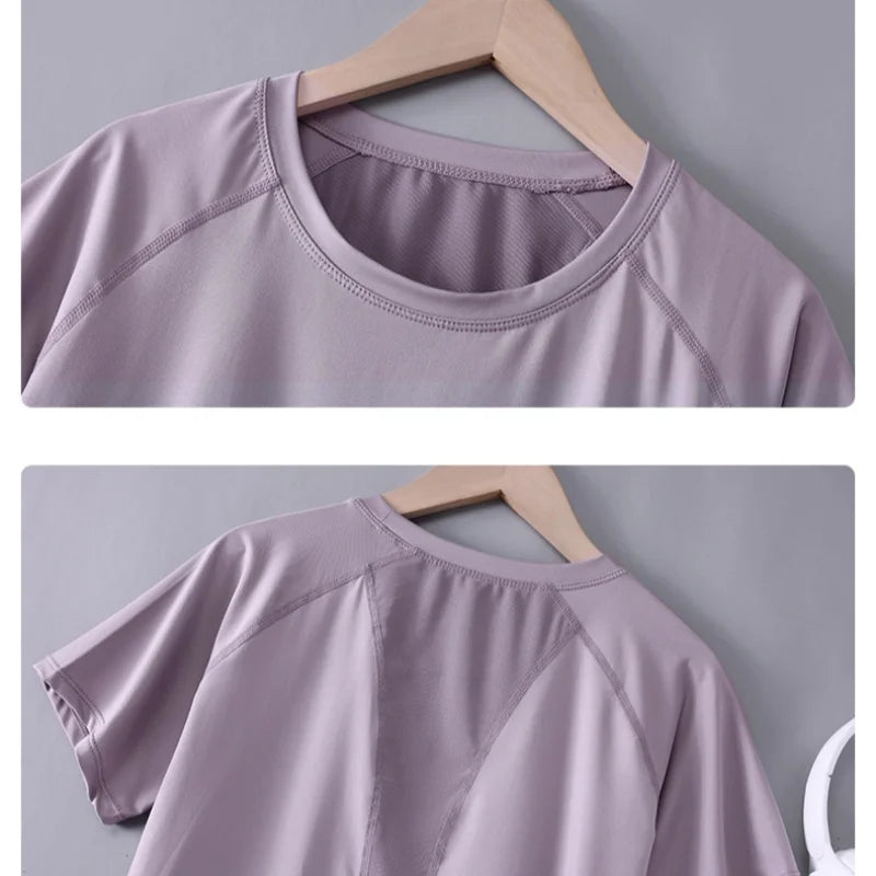 Women's Quick-Dry Workout T-Shirt Short Sleeve Gym Top