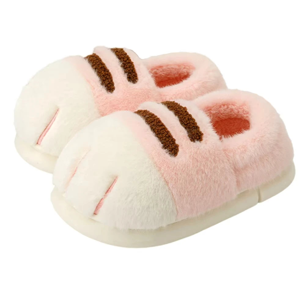 Adorable Kitty Claw Slippers Women S Home Shoes Non Slip Furry Mules Female Warm Fluffy Slides