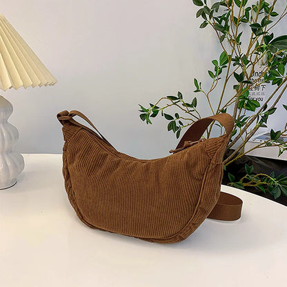 Corduroy Hobo Shoulder Bag – Retro Casual Women's Crossbody Bag