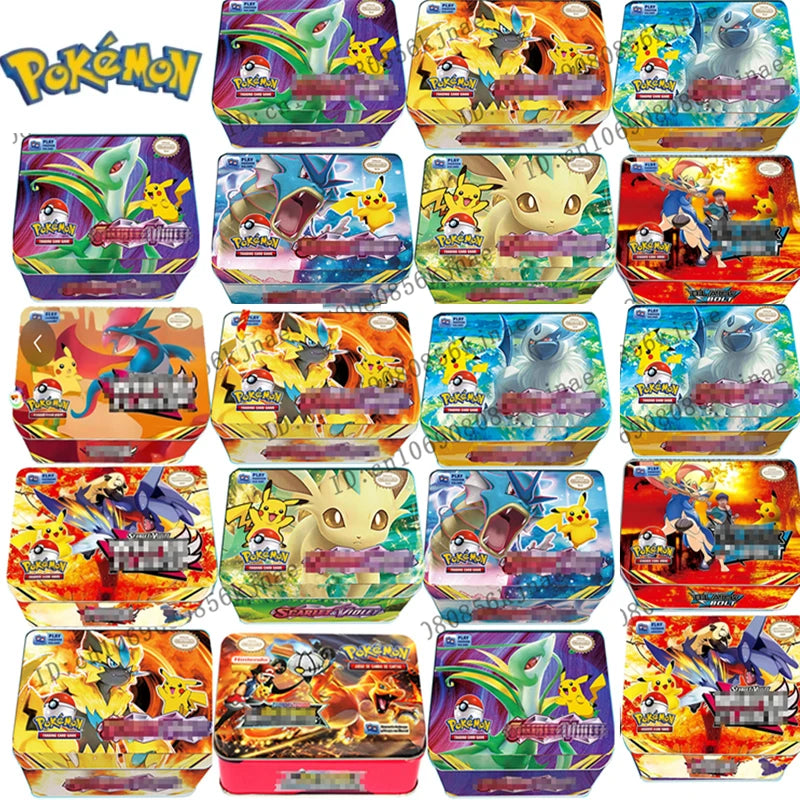 Pokemon TCG Metal Tin Box with 42 Cards – Random Design
