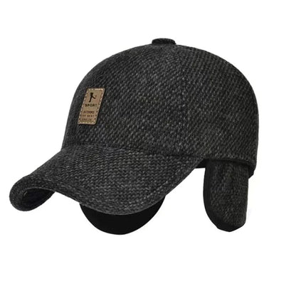 Men's Winter Baseball Cap with Ear Flaps – Warm Windproof Hat