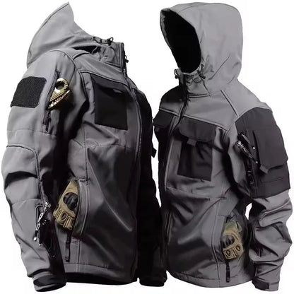 Men's Tactical Soft Shell Jacket – Waterproof Military Hooded Outdoor Coat