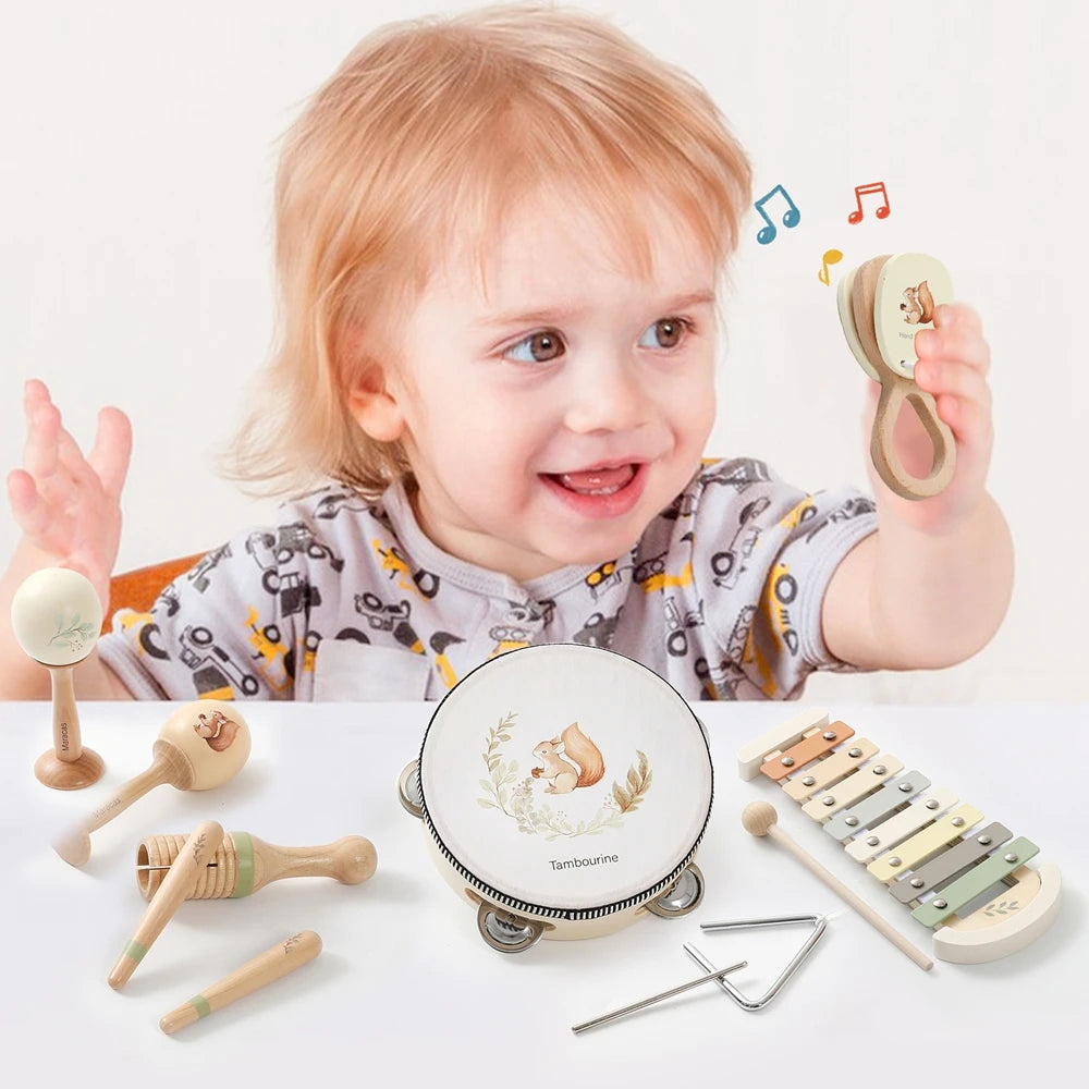 Baby Montessori Musical Instruments Set – Xylophone, Drum & More