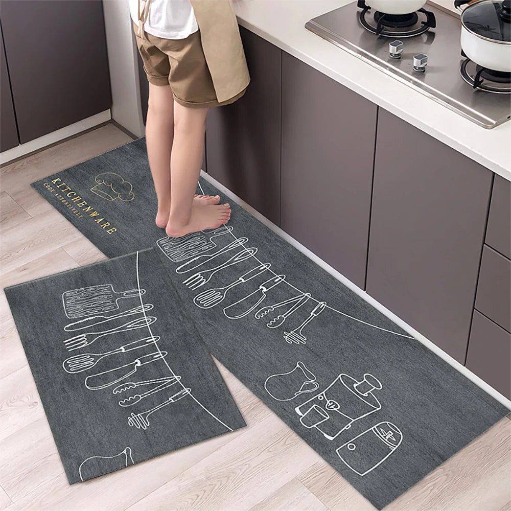 Anti-Slip Kitchen Floor Mat Set – Soft Washable Area Rug for Kitchen, Bedroom & Hallway