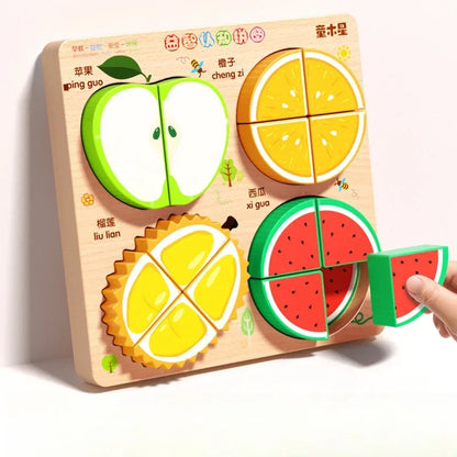 Montessori 3D Wooden Animal Puzzle for Kids
