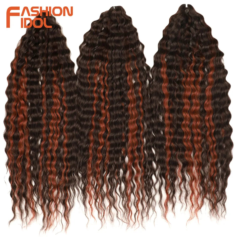 Idol 300g 22 Inch Ariel Curl Hair Water Wave Twist Crochet Synthetic Ombre Rainbow Color Braiding