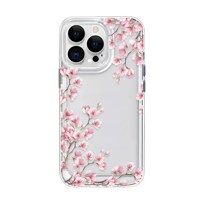 Girls Flower Clear Phone Case Iphone 16 15 14 13 12 11 Pro Max Plus Bumper Shockproof Hard Cover