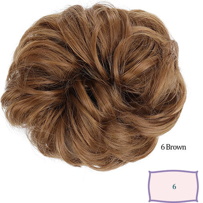 Synthetic Messy Hair Bun Chignon Scrunchies Fake Band Braid Elastic Hairpiece Tail Donut Updo Pieces