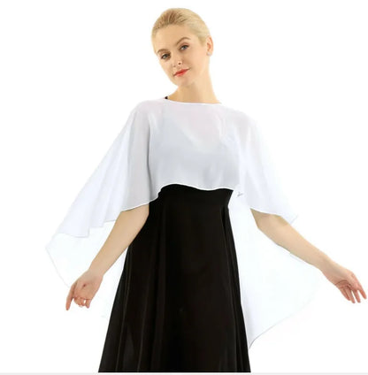 Chiffon Bridal Cape Wrap for Women
