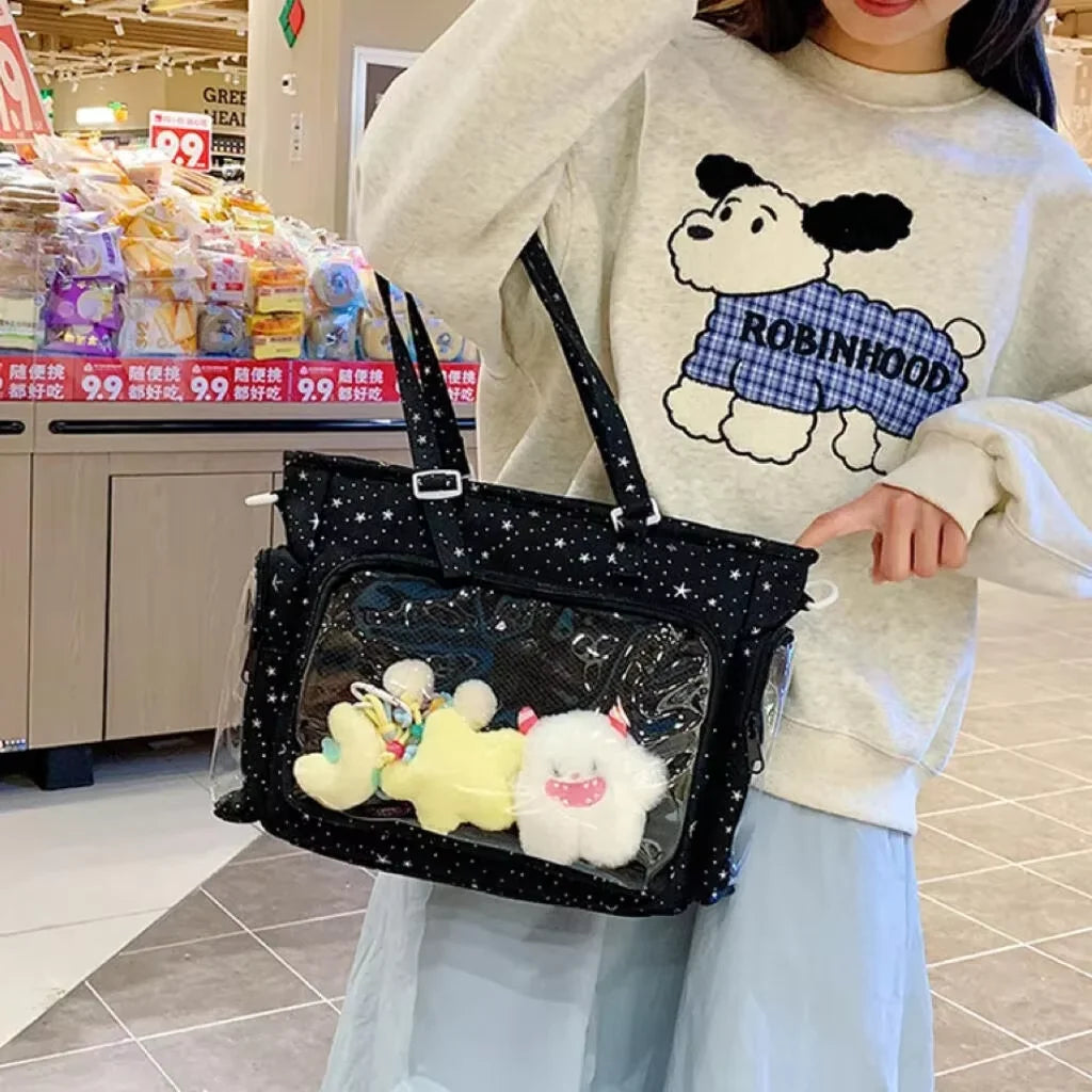Ita Bag Transparent Window Tote – Y2K Kawaii Crossbody Shoulder Bag