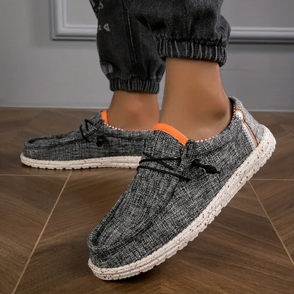 Men's Canvas Loafers – Breathable Slip-On Casual Flat Shoes