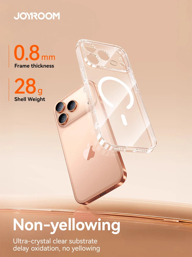 Joyroom Magnetic Case Iphone 17 Pro Max Anti Yellow Transparent Cover Wireless Charger Thin