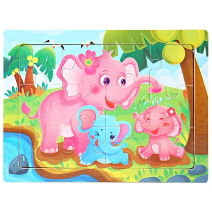 Wooden Cartoon Animal Puzzle for Kids – 30 Pieces Montessori Toy
