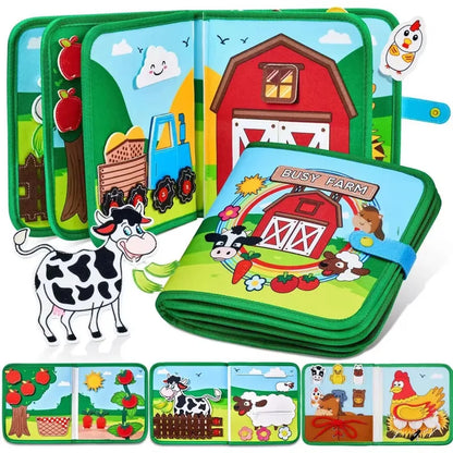 Montessori Busy Cloth Book – Farm Animal Story for Toddlers