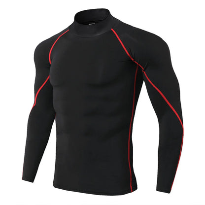 Men's Compression Shirt Long Sleeve Quick-Dry Gym Running Workout Top