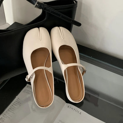 Split Toe Mary Jane Flats – Women's Soft Leather Tabi Shoes