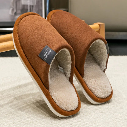 Trend Winter Couple Indoor Non-Slip Men Women Flip Flops Warm Slippers Home Slides Casual Bedroom