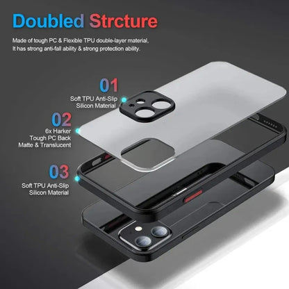 Shockproof Armor Matte Case Iphone 16 15 14 Plus 13 11 12 Pro Max Luxury Silicone Bumper Clear Hard