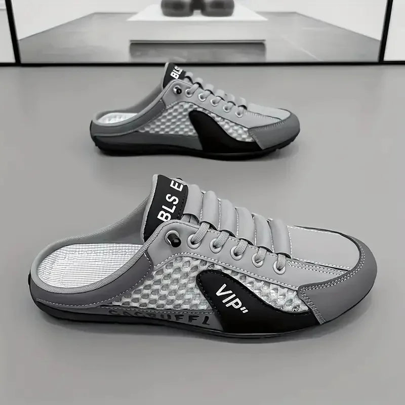 Men's Slip-On Sneaker Mules – Breathable Mesh Casual Shoes