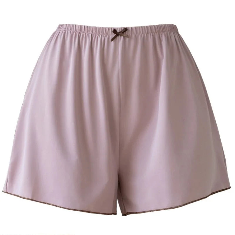 Ice Silk Pajama Shorts – Loose Breathable Summer Home Shorts