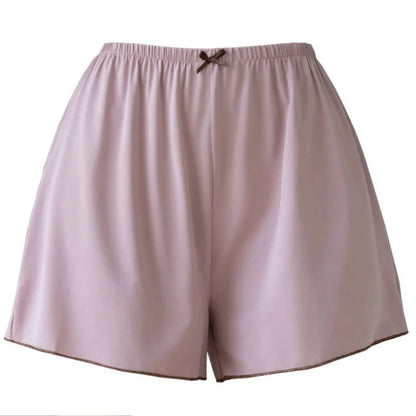 Ice Silk Pajama Shorts – Loose Breathable Summer Home Shorts