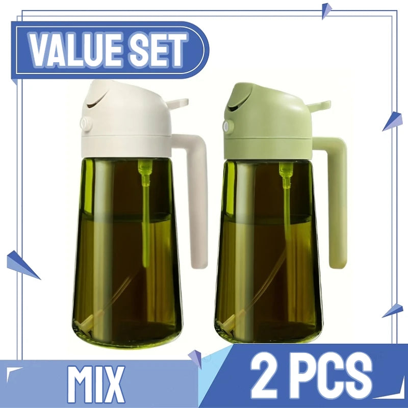 2-in-1 Oil Spray & Pour Bottle with Auto Lid – 500ml