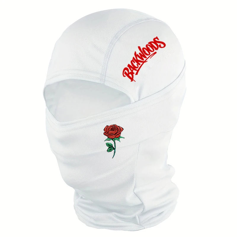 Balaclava Full Face Mask with Rose Print – Windproof Unisex Ski Mask