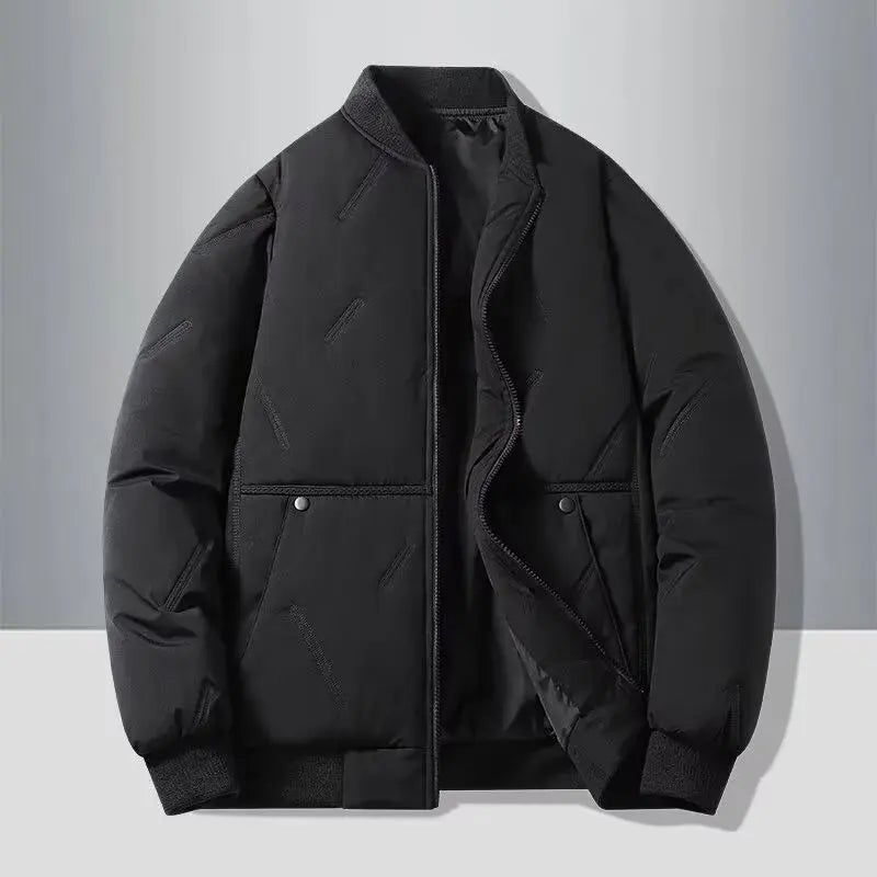 Men's Cotton Padded Bomber Jacket – Warm Winter Coat