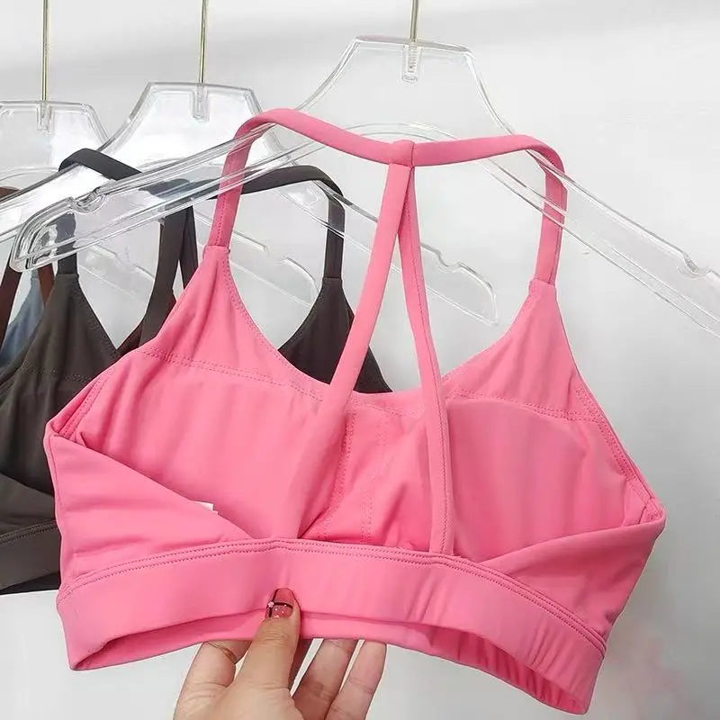 Women's Sports Bra – Open Back Halter Neck Yoga Fitness Bra