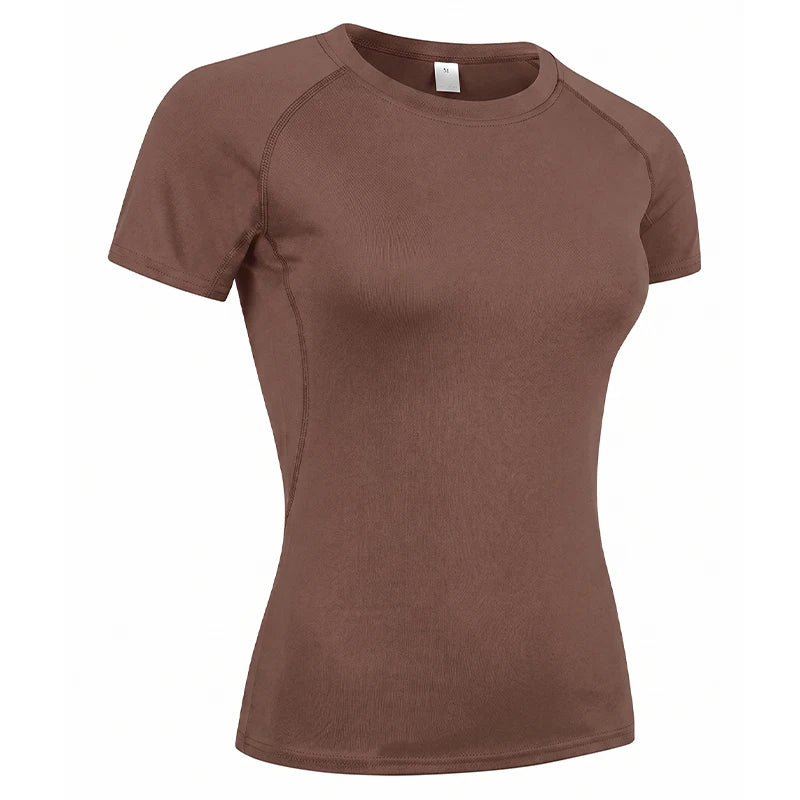 Women's Compression Athletic T-Shirt – Short Sleeve Quick Dry Workout Top