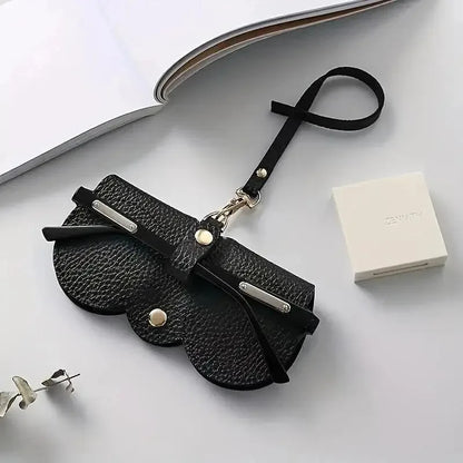 Litchi PU Leather Hanging Glasses Case – Portable Eyewear Holder