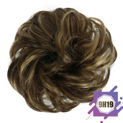 Synthetic Messy Hair Bun Chignon Scrunchies Fake Band Braid Elastic Hairpiece Tail Donut Updo Pieces