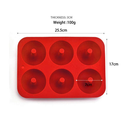 Silicone Donut Mold 6-Cavity Non-Stick Baking Pan for Doughnuts & Bagels
