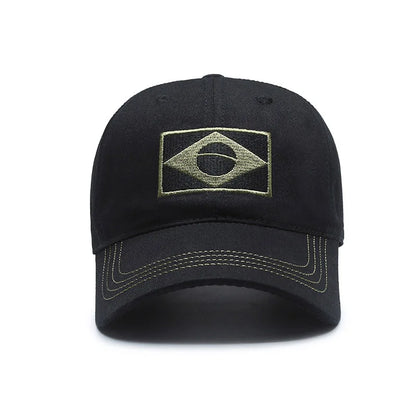 Brazil Flag Embroidered Baseball Cap – Outdoor Sports Sun Hat for Men