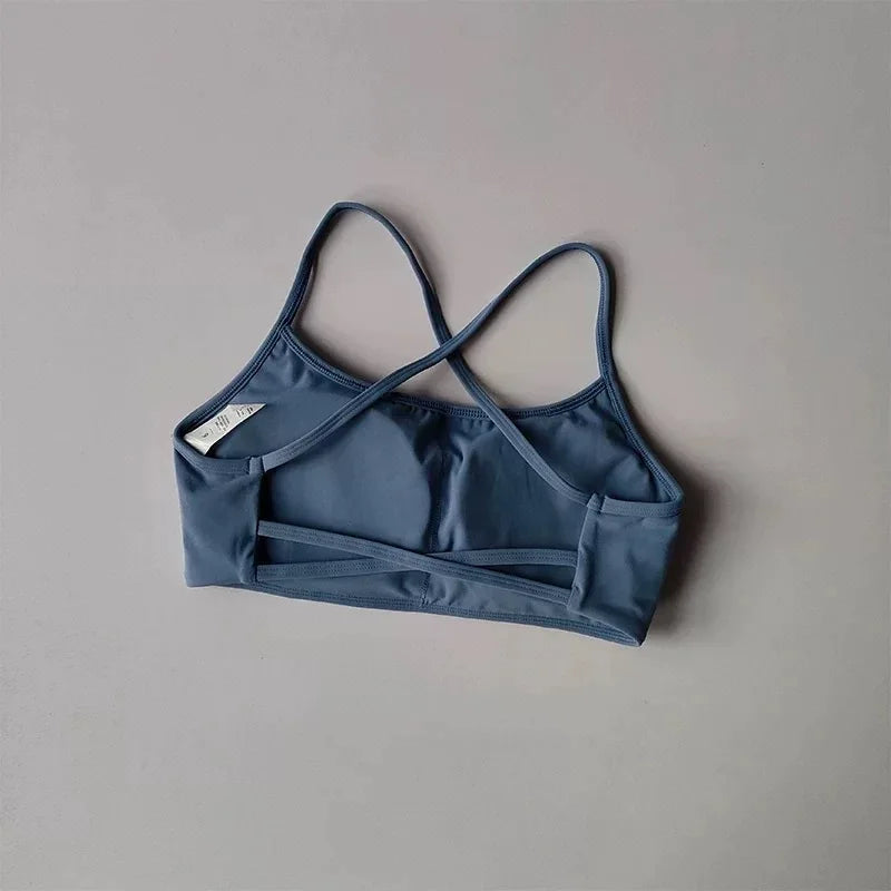 Cross Back Sports Bra for Women – Shock-Resistant Yoga Gym Vest