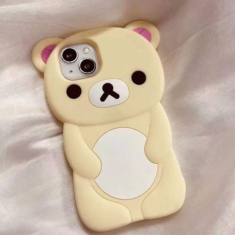 Bear Couple Silicone Cartoon iPhone Case