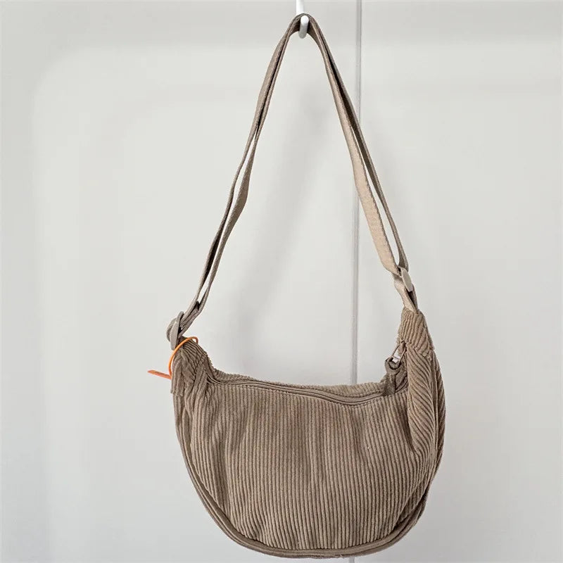 Corduroy Hobo Shoulder Bag – Retro Casual Women's Crossbody Bag