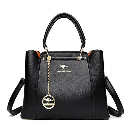 Luxury Leather Handbag for Women – 3-Layer Shoulder Tote