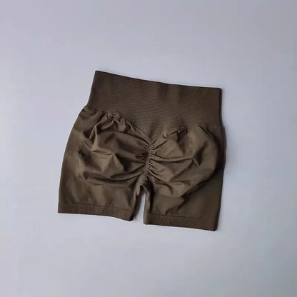 Women's High-Waist Yoga Shorts with Butt Lift & Ruched Back