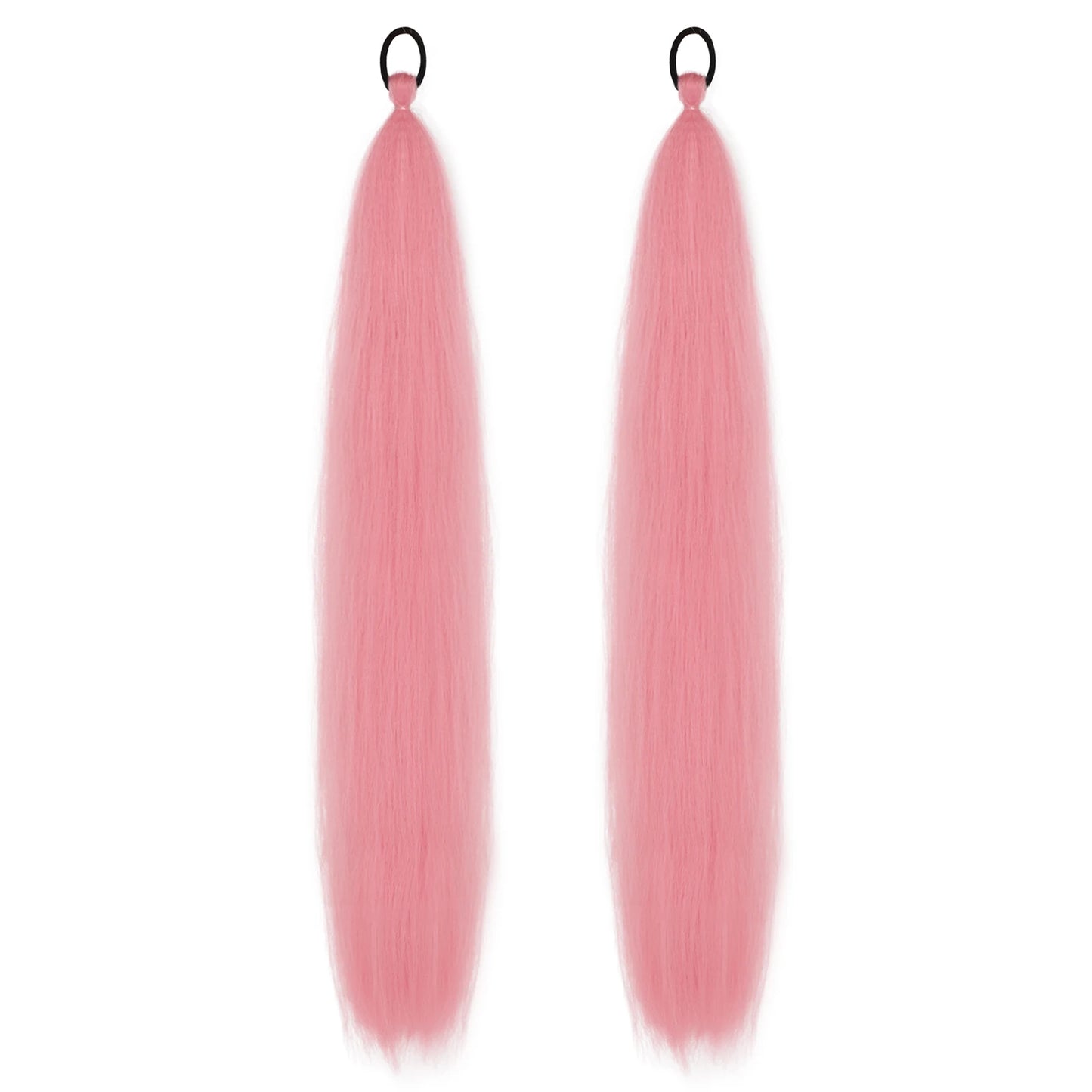 Synthetic Ponytail Extension 2-Piece Set – Long Straight with Rubber Band